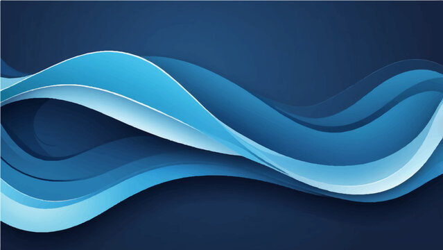 Abstract blue wave vector design for a business concept wallpaper or banner template with flowing lines and a modern art pattern