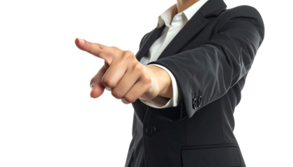 新しい発想を示す女性の手のポーズ ｜背景なし・透過PNG・コピースペース