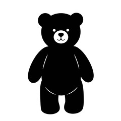 Charming black teddy bear silhouette cute classic toy icon for children's designs