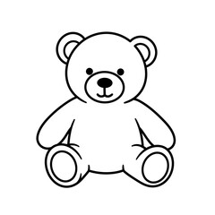 Cute teddy bear outline drawing for coloring fun and children's designs