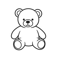 Charming line art teddy bear sitting adorable toy for kids and designs coloring fun