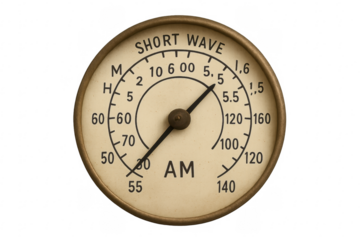 Vintage radio dial displaying short wave am frequencies