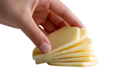 Havarti cheese overhead on white backdrop high resolution on transparent background