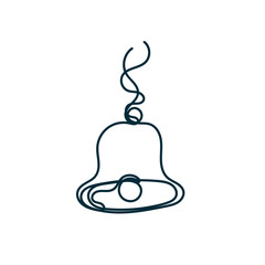 continuous line drawing notification bell doodle