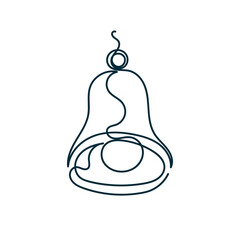 continuous line drawing notification bell doodle