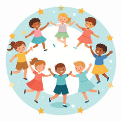 World Children’s Day Celebrating Diversity and Unity Among Children in a Joyful Circle of Friendship and Smiles