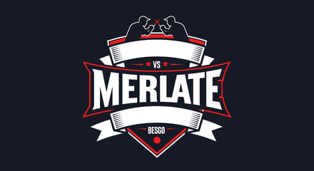 Arm Wrestling Competition Logo with Merlate Text and Red Accents.