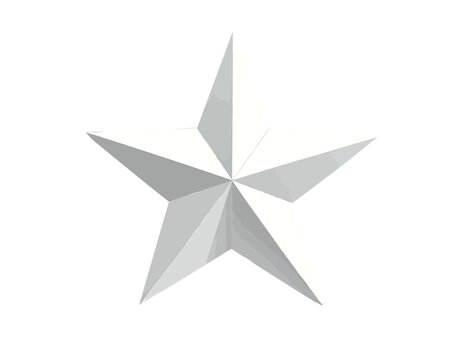 A five-pointed star in shades of grey, isolated on a white background, simplistic illustration