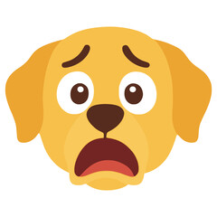 dog shocked face expression pet animal flat color vector illustration template design