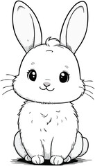 Obraz premium Cutee Cartoonn Whitee Bunny S...