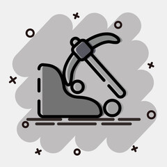 Icon surface mine. Gold mining elements. Icon in comic style.