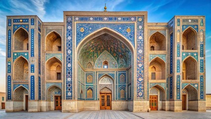 The intricately decorated facade of the Bibi Khanym Mosque showcases the rich cultural influences that shaped this ancient city's architectural style , heritage, architectural
