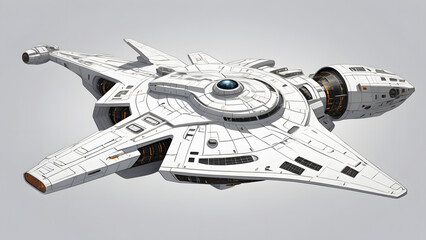 The Fleet's Flagship Large Scale Sci-Fi Spaceship Design with Multiple Engines and Sleek White Hull