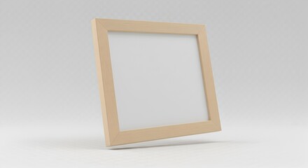Floating beige frame mockup with soft shadows and elegant lighting.