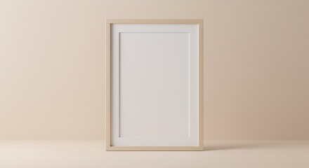 Beige matte frame mockup with soft shadows and elegant texture.