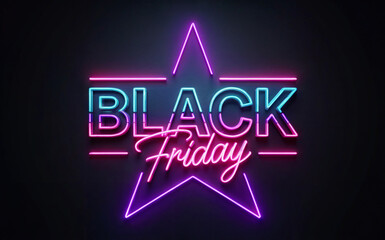 Neon Star Black Friday 2025 | Blue Pink Glow Banner