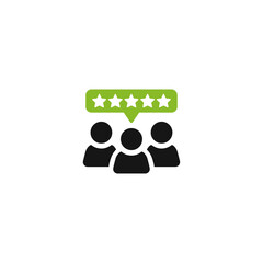 Five star rating icon flat vector design
