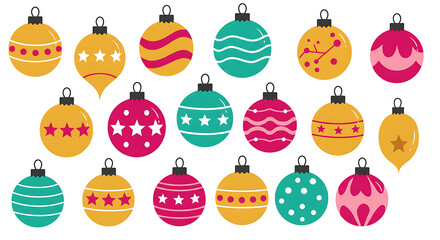 Festive Ornament Collection: A colorful array of uniquely designed Christmas ornaments, each with a distinct pattern, ready to bring the spirit of the season into homes and hearts.