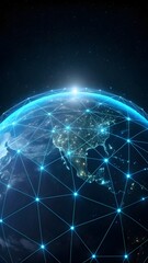 Digital Earth Globe With Glowing Network Connections Representing Global Communication And Technology Concept