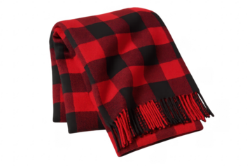 Red black buffalo check plaid blanket throw