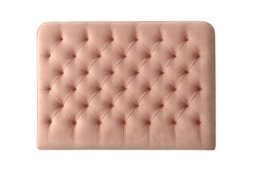 Obraz premium Pink velvet tufted ottoman top view against transparent background