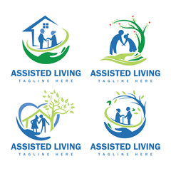 Senior assisted living logo design template.