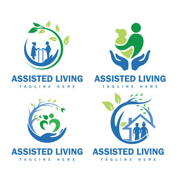 Senior assisted living logo design template.