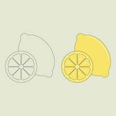 Lemon. Food and drink. Fruit. Aromatic. Perfume ingredient. Perfume aroma. Agriculture. Vector illustration