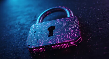 Digital padlock with circuit board pattern