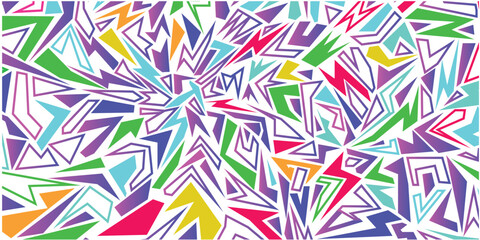 ilustration geometric abstract with gradien end multycolor
