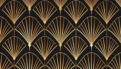 Elegant Art Deco Gold Geometric Seamless Pattern