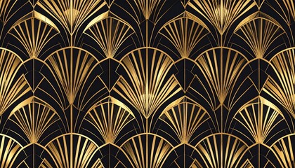 Elegant Black and Gold Art Deco Pattern