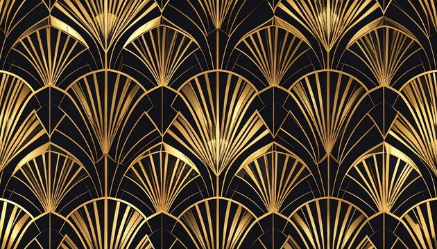 Elegant Black and Gold Art Deco Pattern
