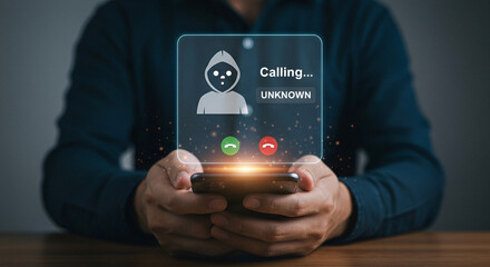 Cybersecurity Alert: Incoming Scam Call Interface in Digital Environment