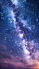 Stunning Milky Way Galaxy With Bright Stars And Cosmic Clouds In Night Sky Beautiful Space Astronomy Background