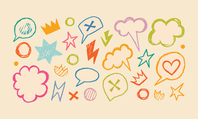 Fototapeta premium Hand Drawn Check Marks, Grades, and Doodle Symbols | Sketch Marker Evaluation Icons