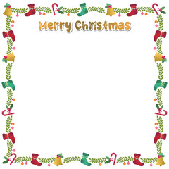 a Christmas border decorated with plants and socks