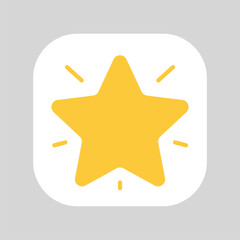 Golden Flat Vector Star Icon of Achievement and Success