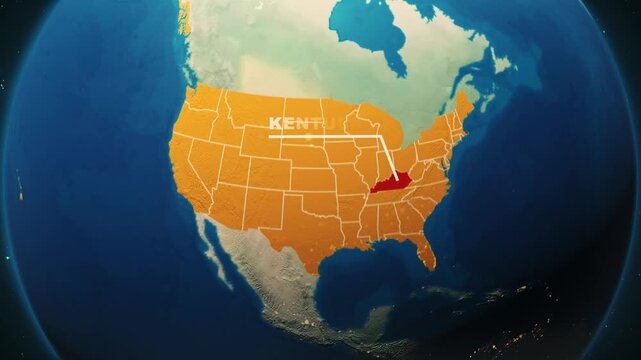 United States Map Animation &ndash; Kentucky State Highlight