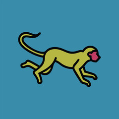 vector illustration of a cartoon monkey  AI generated