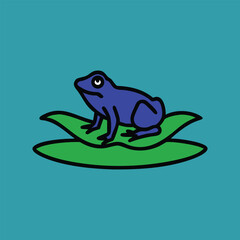 green frog on white background  AI generated