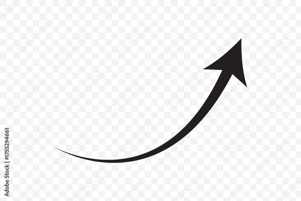 Canvas Prints wavy curved long arrow icon. long line arrow vector. flat style arrow symbol. arrow on a transparent