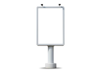 Blank vertical billboard display on white background