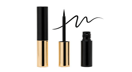 Obraz premium Liquid eyeliner with brush isolated on white background