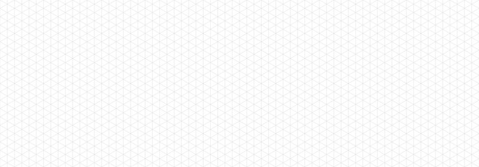 Black seamless isometric grid paper. Triangular blueprint repeating pattern. Graph guide background for engineering, architect and technical drawing. Repeated lined ruler sheet page template. Vector