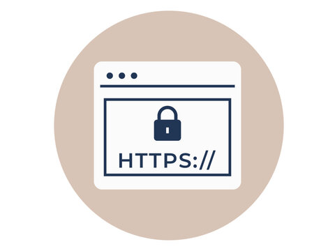 Https icon. SEO symbol icon vector. Solid vector icons. Flat illustration concept.