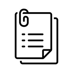 Vector black line icon for Documents