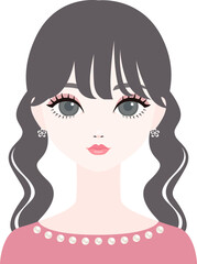 正面を向いた女性の顔14