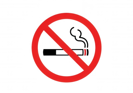 No smoking symbol isolated on a transparent background