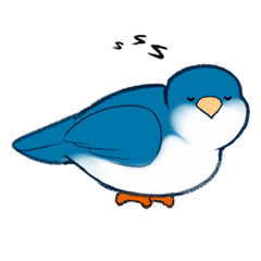 Blue Bird Sleeping